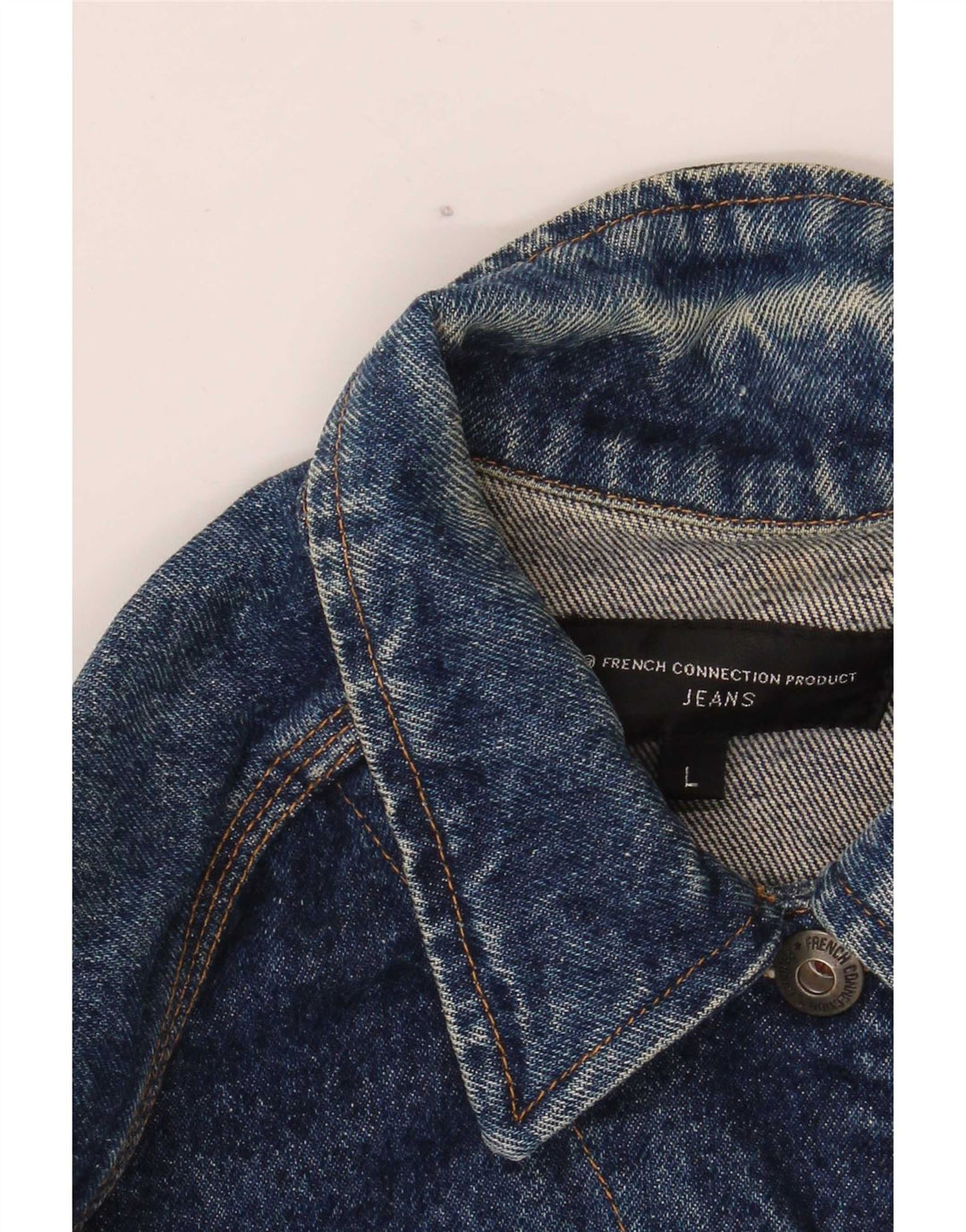 French Connection Damen Jeansjacke UK 16 Large Blaue Baumwolle