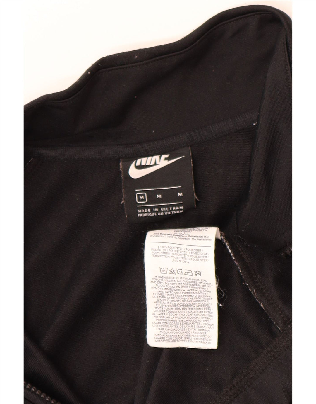 Nike Mens Tracksuit Top Jacket Medium Black Polyester