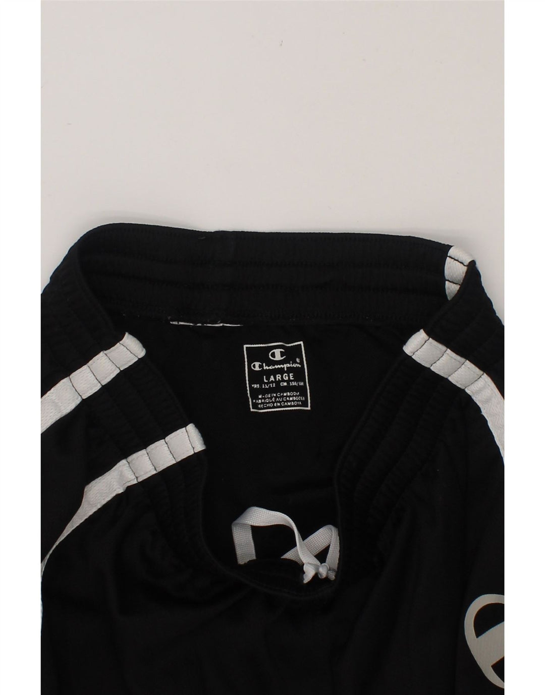 CHAMPION Boys Graphic Sport Shorts 11-12 Years Large Black Polyester Vintage Champion and Second-Hand Champion from Messina Hembry 