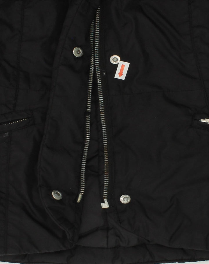 MISS BLUMARINE Girls Padded Jacket 7-8 Years Black Polyester | Vintage Miss Blumarine | Thrift | Second-Hand Miss Blumarine | Used Clothing | Messina Hembry 