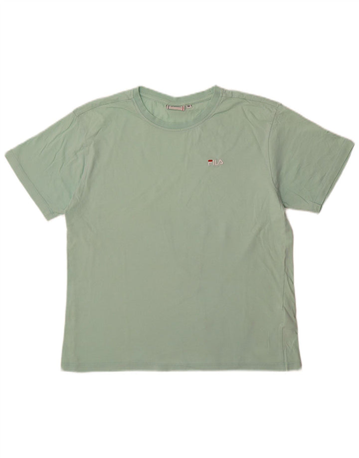 FILA Womens T-Shirt Top UK 14 Medium Green Cotton