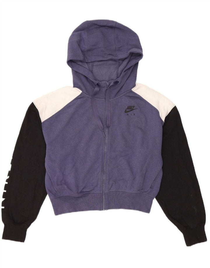 Suéter feminino Nike com capuz e zíper oversized UK 10 pequeno roxo
