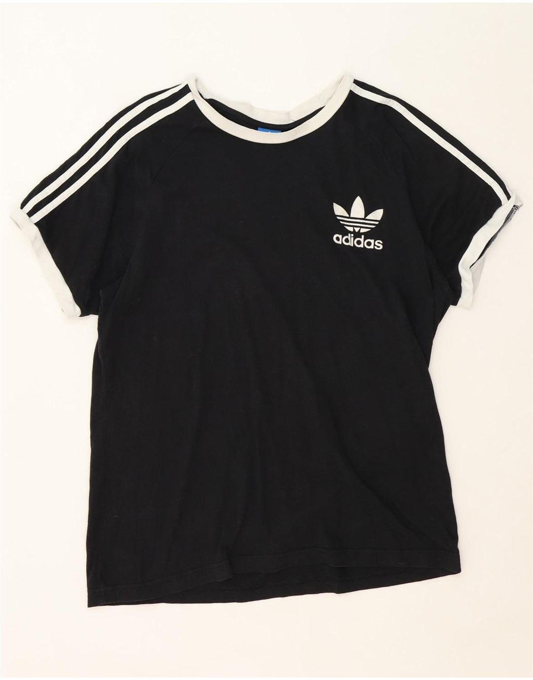 Adidas Mens T-Shirt Top Medium Black Colourblock Polyester