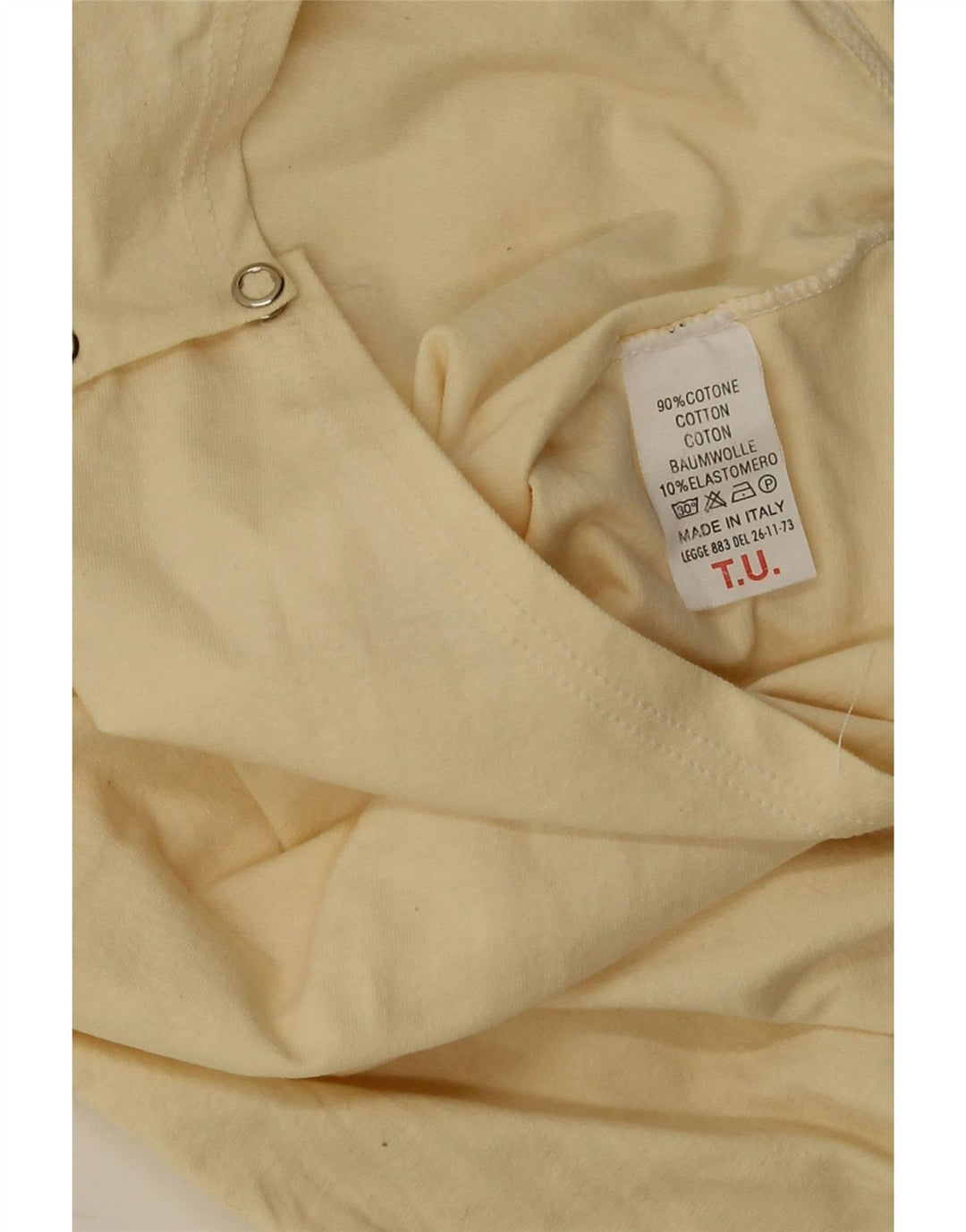 Vintage Womens Bodysuit UK 10 Small Beige Cotton