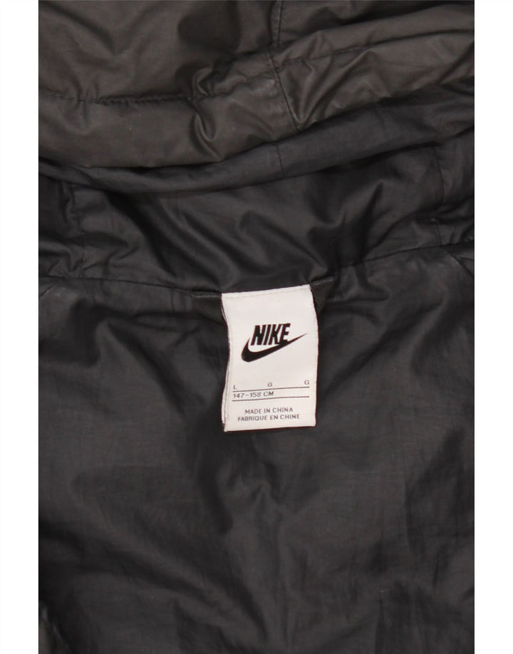 Nike drenge hættepolstret jakke 12-13 år stor sort polyester