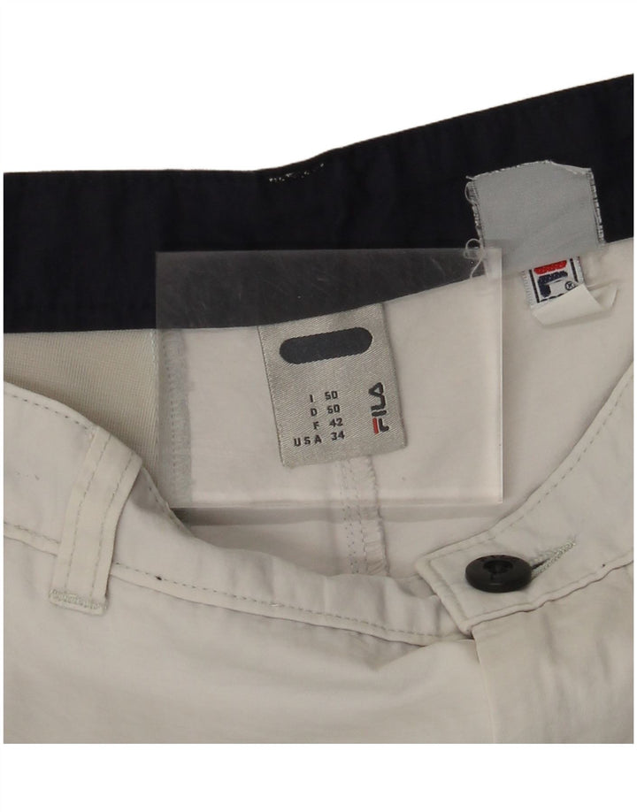 Fila Mens Cargo Shorts IT 50 Large W32 White