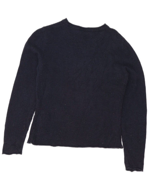 Tommy Hilfiger Dame Boat Neck Jumper Sweater UK 14 Large Navy Blue Wool