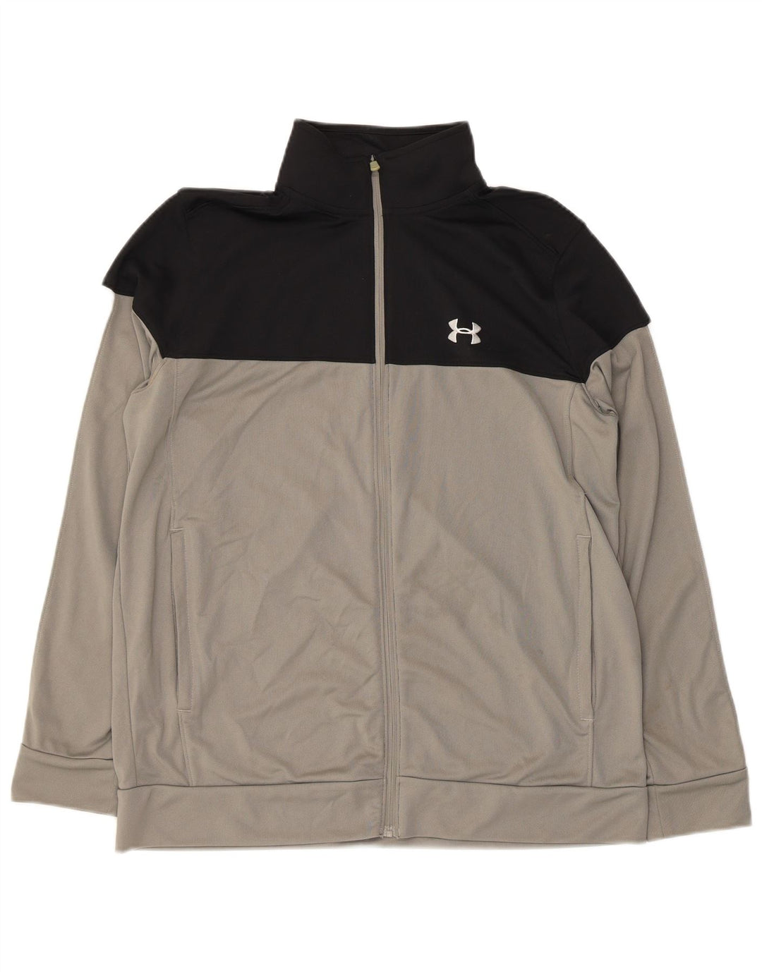 UNDER ARMOUR Mens Tracksuit Top Jacket Large Grey Colourblock