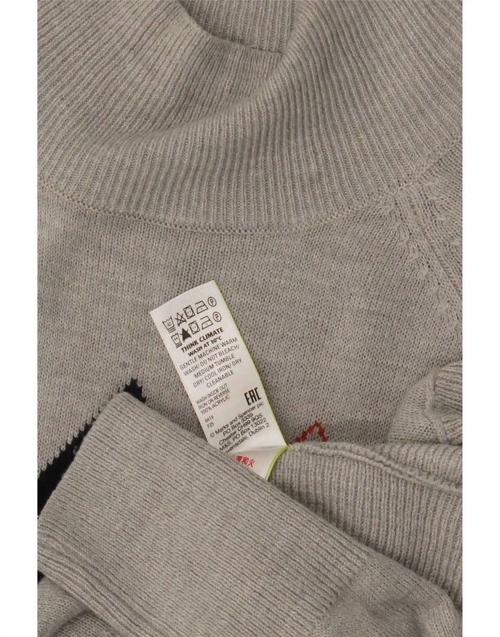 Marks & Spencer Womens Turtle Neck Jumper Sweater UK 6 XS Grey