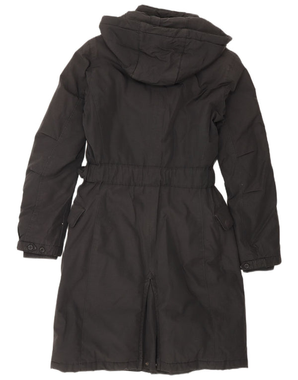Woolrich Γυναικείο παλτό με κουκούλα UK 6 XS μαύρο βαμβακερό