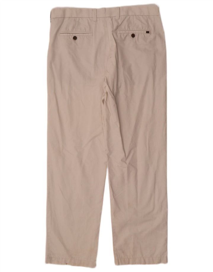 Marks & Spencer Mens Straight Regular Chino Trousers W36 L31 Off White