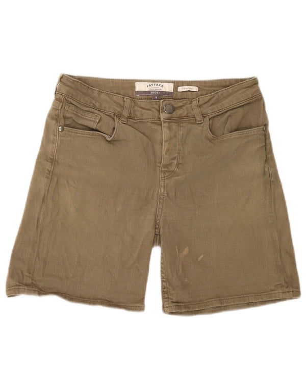 Fat Face Dame Casual Shorts UK 8 Small W28 Khaki Cotton
