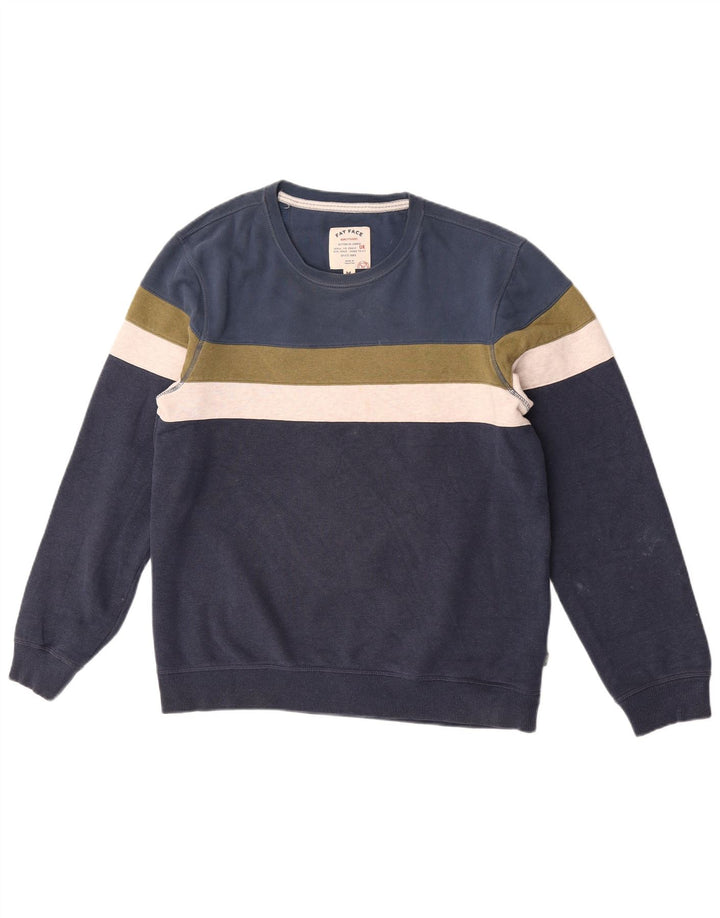 Felpa da uomo Fat Face Felpa media in cotone color block blu navy