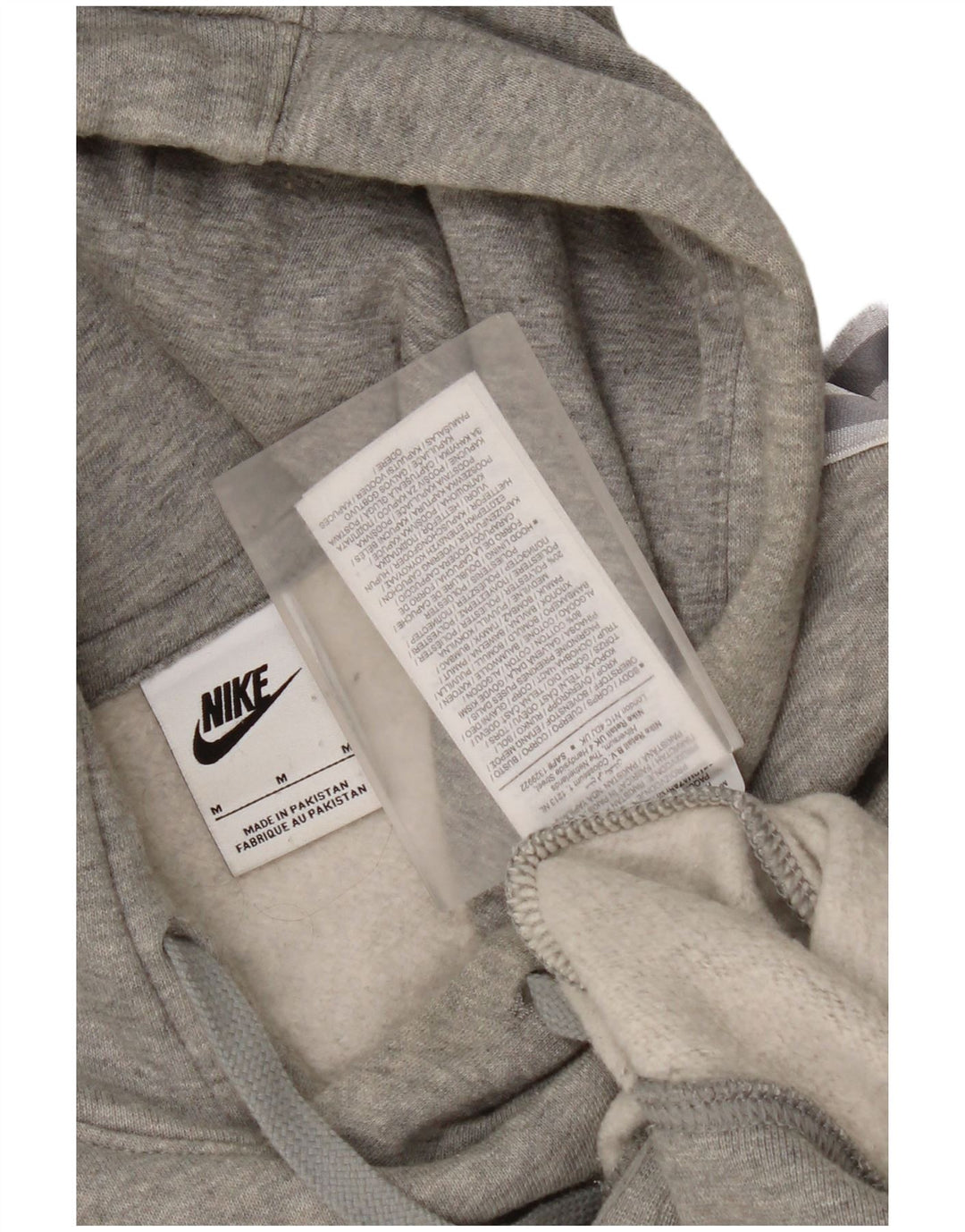 Felpa con cappuccio grafica Nike da uomo in cotone chiazzato grigio medio