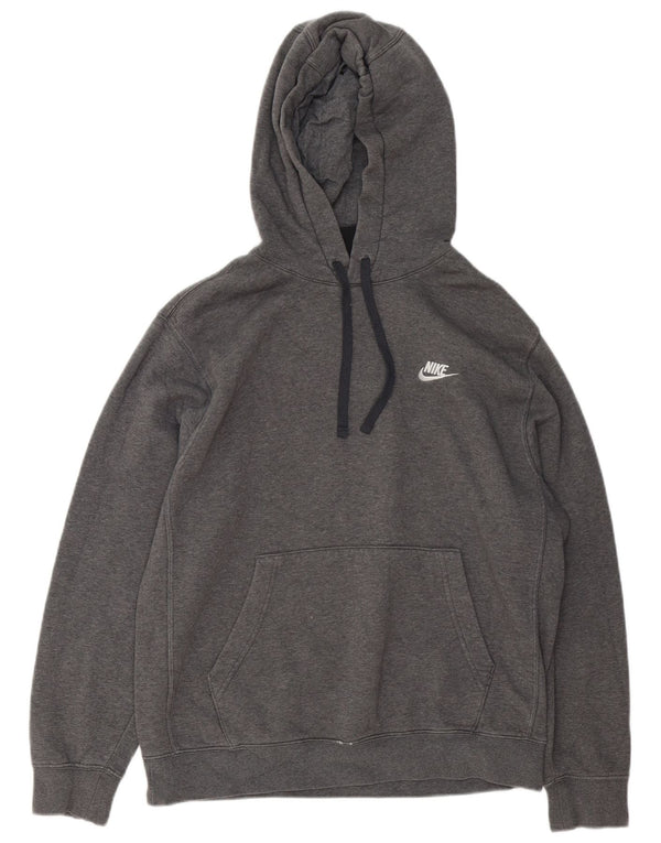 Nike Mens Hoodie Jumper Medium Grey Flecked Cotton