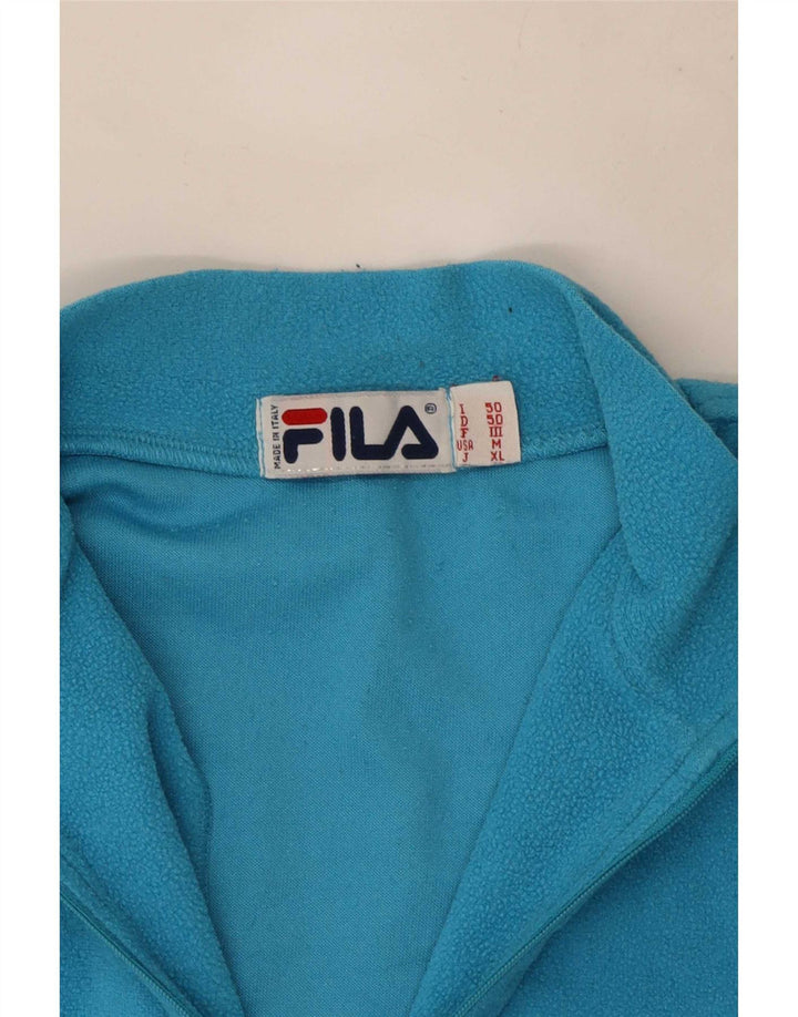 Fila Mens Zip Neck Fleece Jumper IT 50 Medium Blue