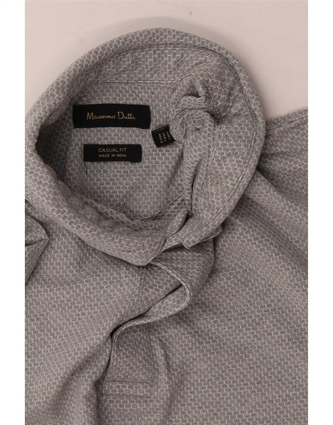 Massimo Dutti Mens Casual Fit Polo Shirt Large Grey