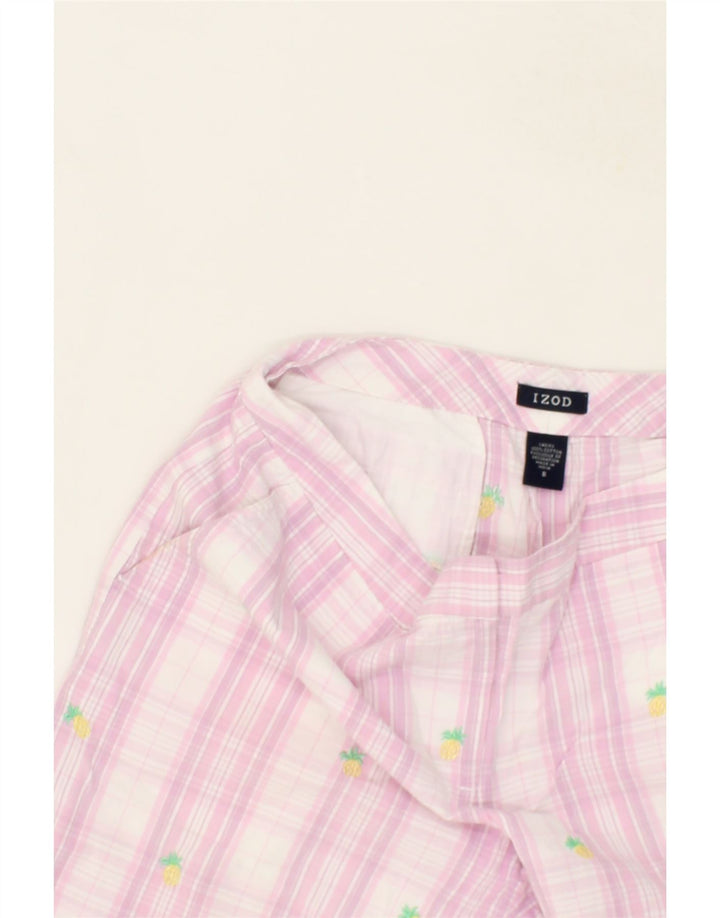 IZOD Womens Chino Shorts US 8 Medium W30 Pink Check Cotton Vintage Izod and Second-Hand Izod from Messina Hembry 