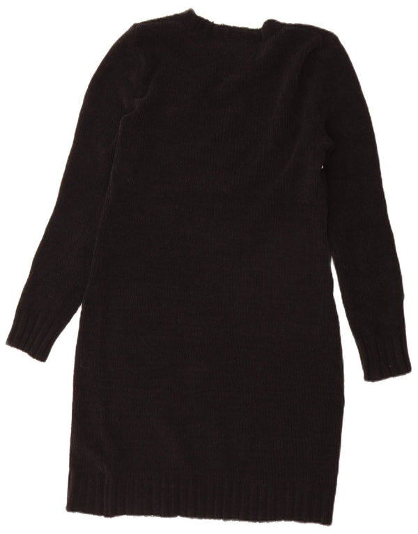 Dkny Womens Graphic Langarm-Pulloverkleid UK 16 Large Schwarz Colourblock