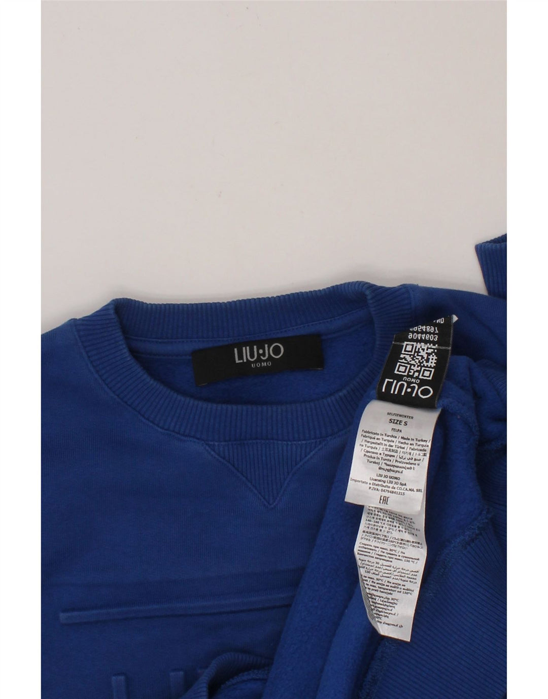 LIU JO Womens Uomo Oversized Graphic Sweatshirt Jumper UK 10 Small Blue Vintage Liu Jo and Second-Hand Liu Jo from Messina Hembry 