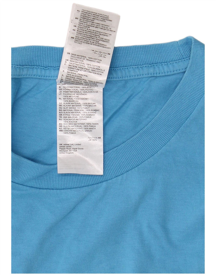 Adidas Mens T-Shirt Top 2XL Blue Cotton