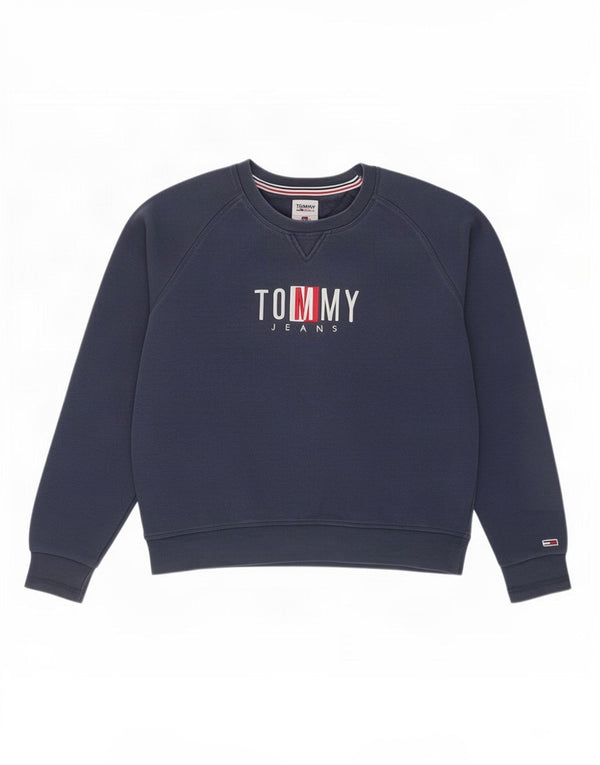 Женский свитер с рисунком Tommy Hilfiger UK 16, большой темно-синий