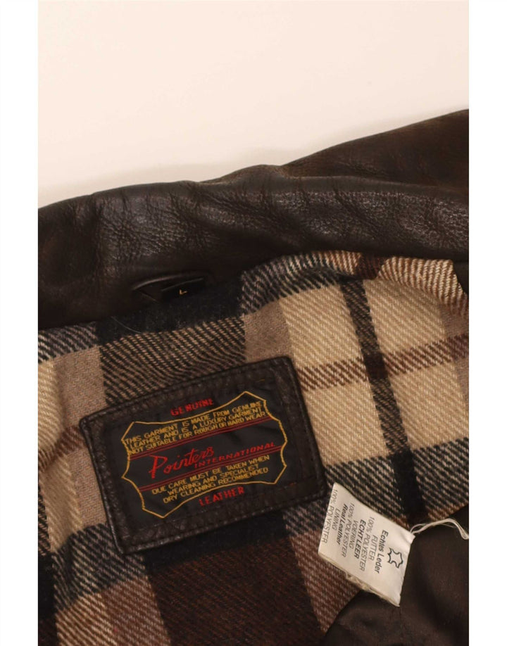 Pointers Chaqueta de cuero para hombre UK 40 Large Brown