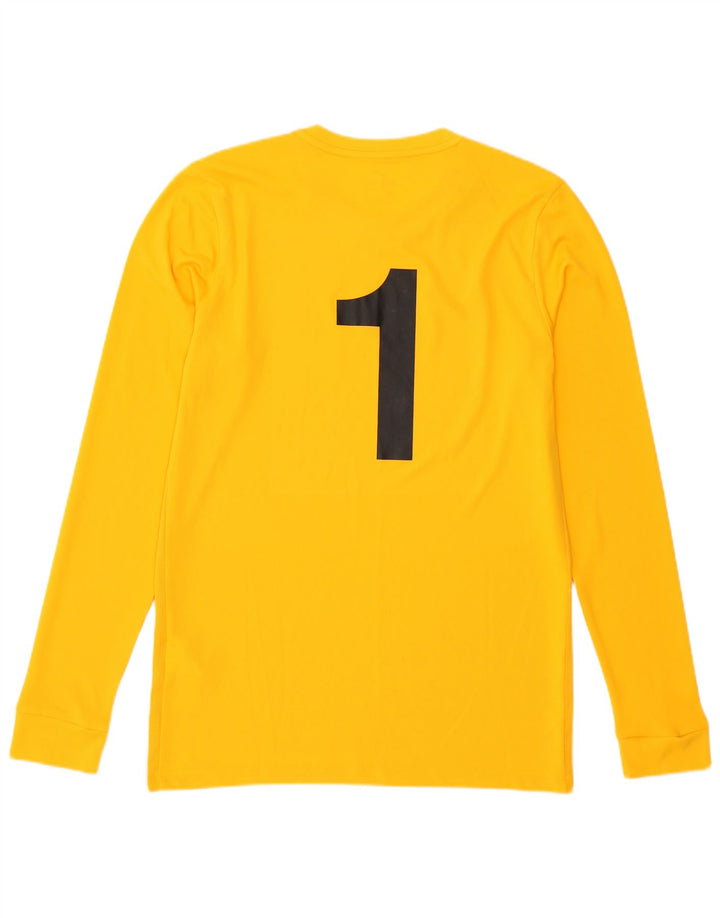 Męska koszulka Nike Dri Fit z grafiką, długim rękawem, średniożółta, poliester