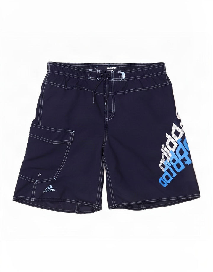 Adidas Boys Graphic Swimming Shorts 13-14 Years Navy Blue Polyester
