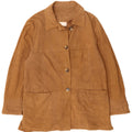 VINTAGE Womens Suede Jacket IT 48 XL Beige Leather