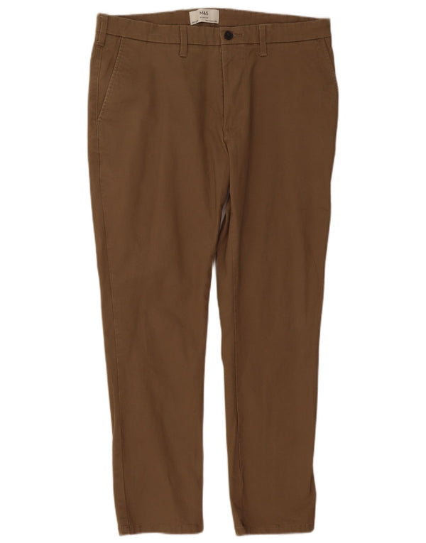 Pantaloni chino slim fit da uomo Marks & Spencer W36 L29 cotone beige