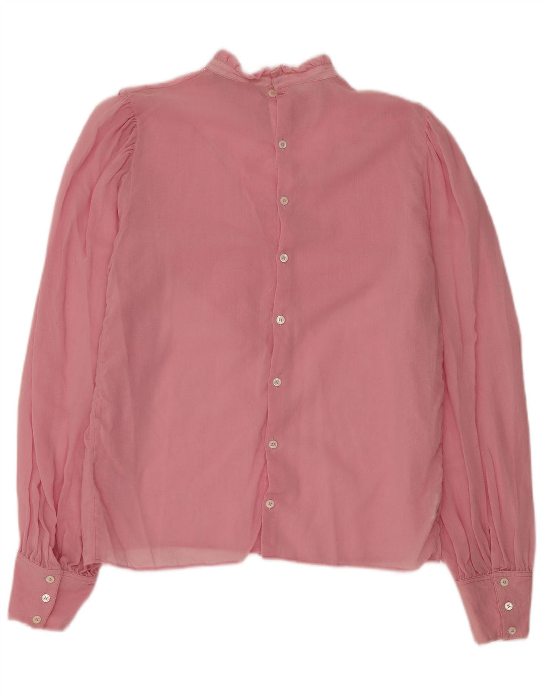 Vintage Womens Long Sleeve Blouse Top UK 14 Medium Pink Wool