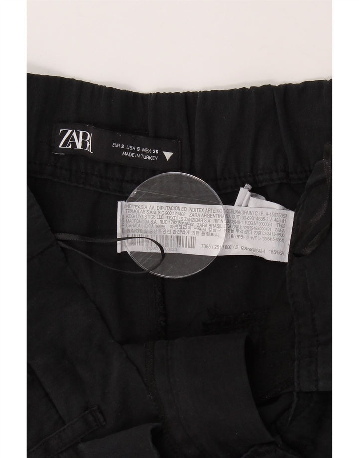 ZARA Womens Chino Shorts Small W26 Black Lyocell Vintage Zara and Second-Hand Zara from Messina Hembry 