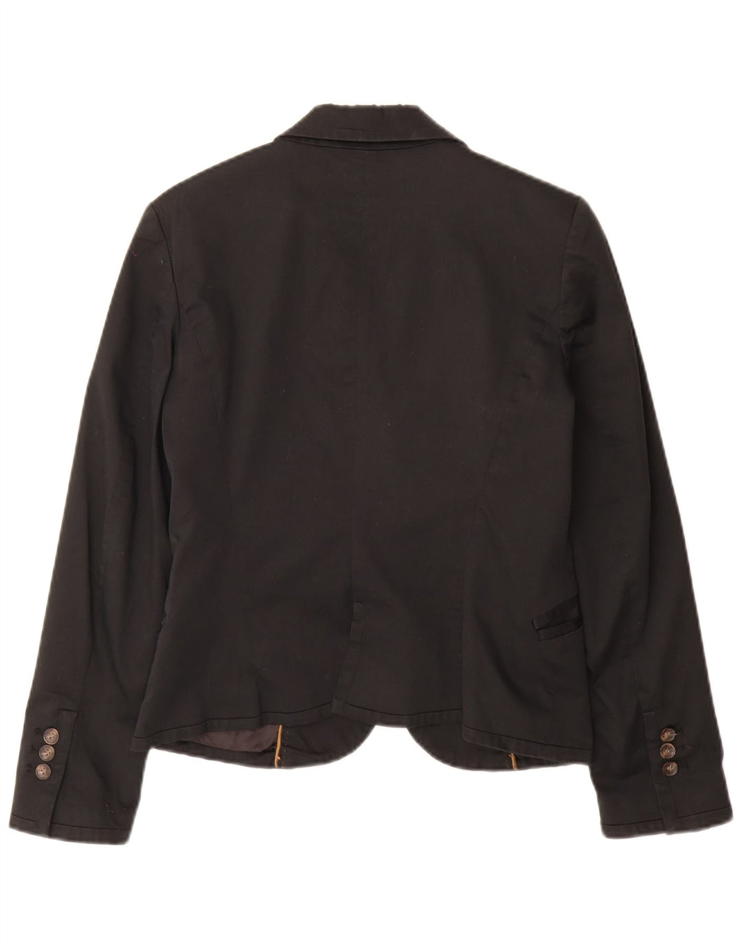 Zara Chaqueta Blazer De 2 Botones para Mujer UK 44 Grande Algodón Negro