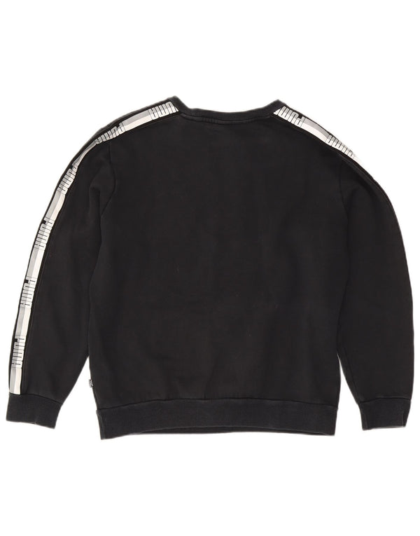 Puma Womens Graphic Sweatshirt Jumper UK 14 Medium Navy Blue Colourblock