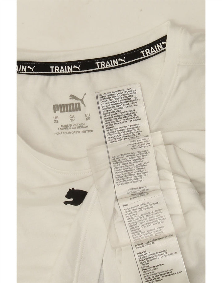 Puma Womens Crop Graphic Vest Top UK 6 XS White Polyester