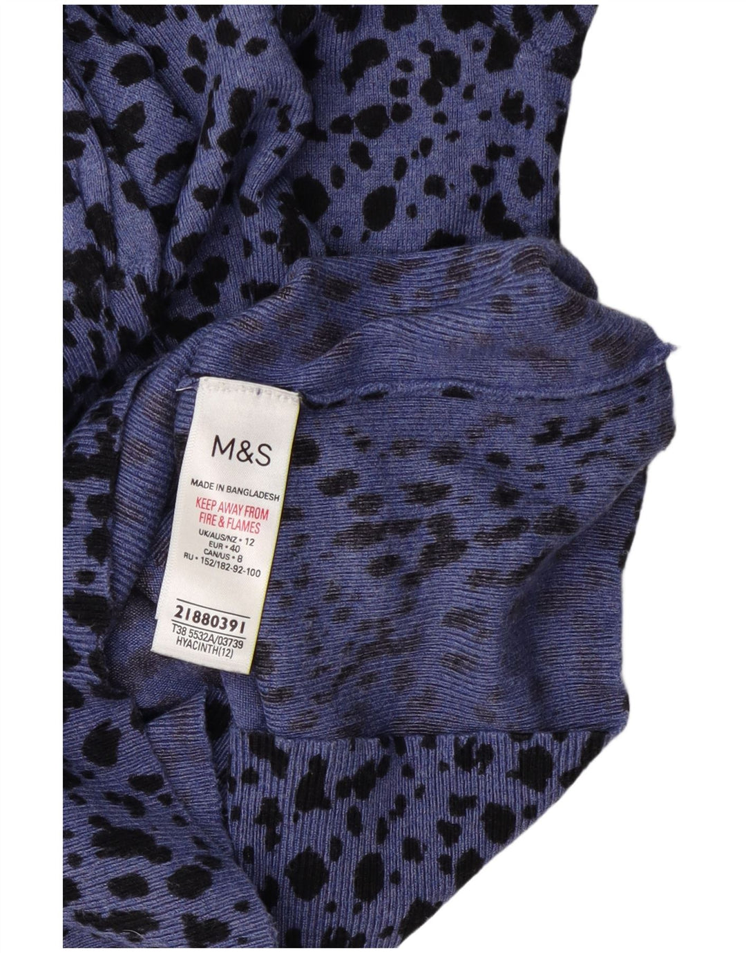 Marks & Spencer Dame Boat Neck Jumper Sweater UK 12 Medium Blue