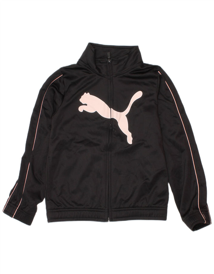 Puma Girls Graphic Tracksuit Top Jacket 5-6 Years Black