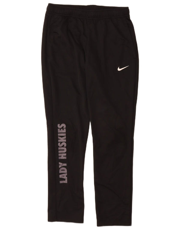 Pantaloni de trening Nike Dri Fit Graphic pentru femei UK 14 Poliester mediu negru
