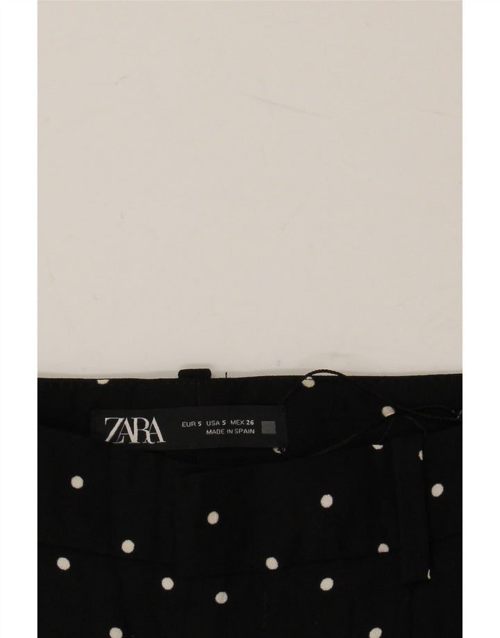 Zara Womens Harem Trousers Small W26 L26 Black Polka Dot