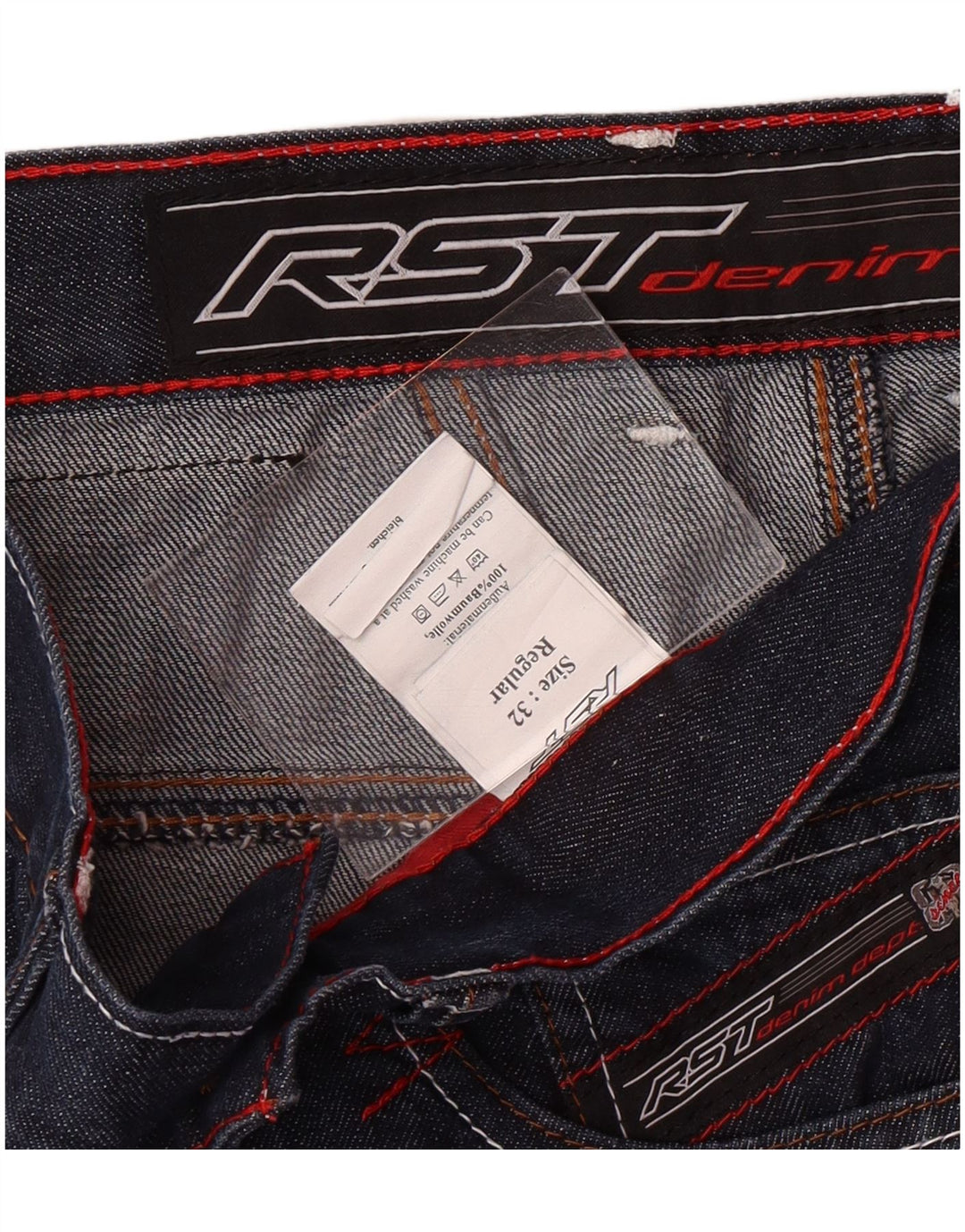 Jeans dritti regolari da donna RST W32 L31 cotone blu navy