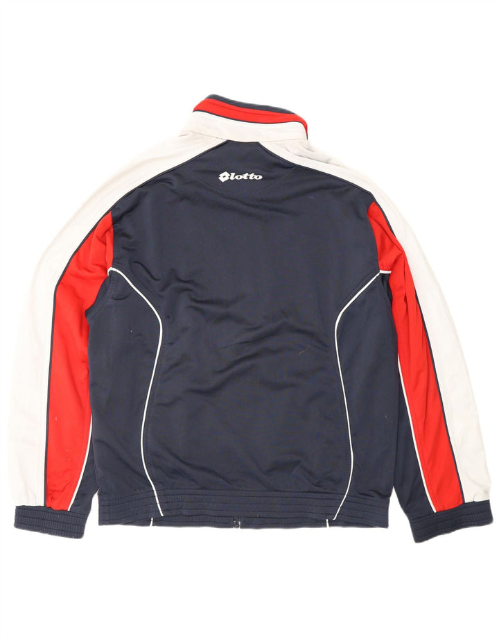 LOTTO Mens Tracksuit Top Jacket Large Navy Blue Colourblock Polyester