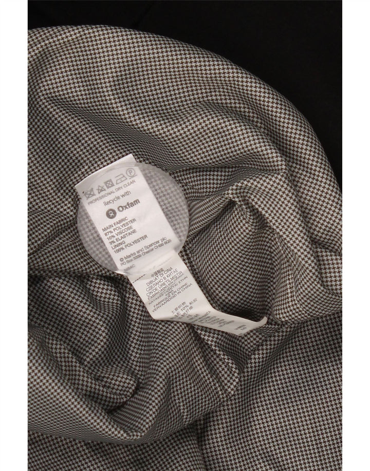Marks & Spencer Damen Zweireihiger Mantel UK 14 Large Schwarz Polyester