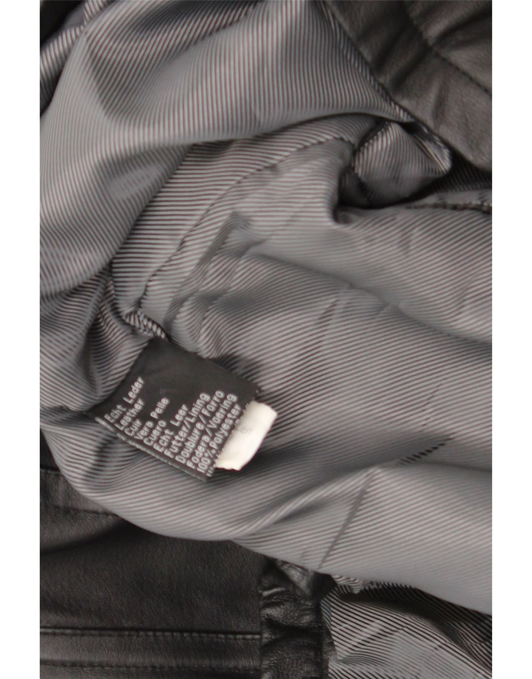 Casaco de couro masculino vintage UK 44 2XL preto