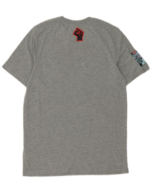 Nike Herre Dri Fit grafisk T-shirt top mellemgrå polyester