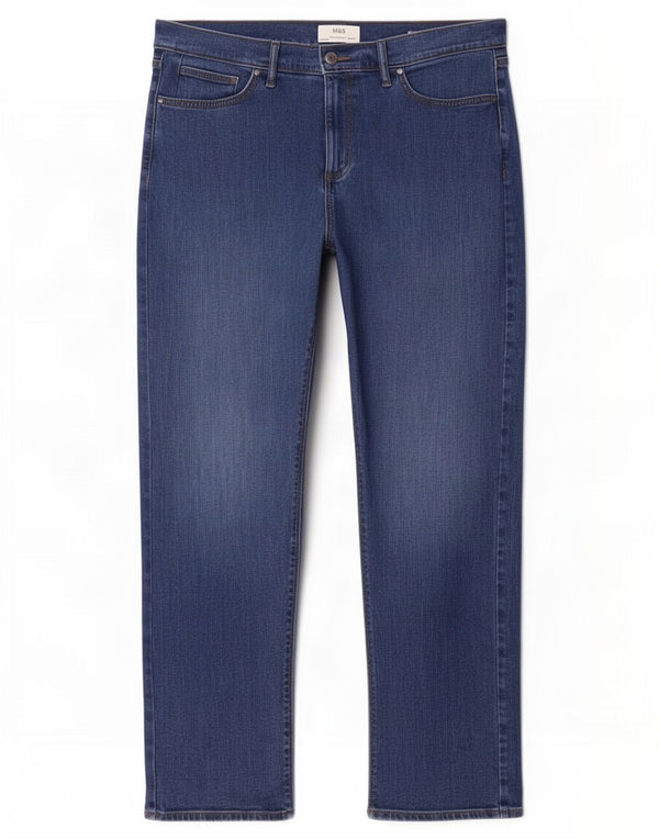 Marks & Spencer Jean droit homme W36 L31 bleu coton