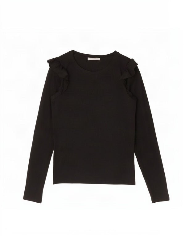 Zara Womens Trafaluc Top Long Sleeve UK 12 Medium Black
