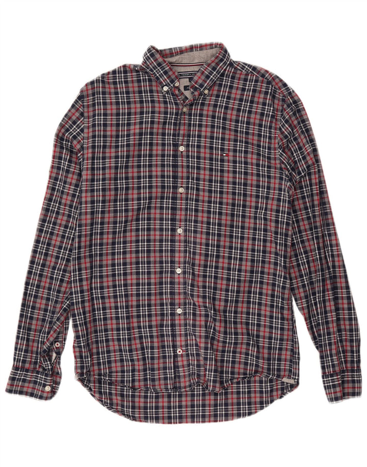 TOMMY HILFIGER Chemise Homme Bleu Marine Moyen Carreaux Coton