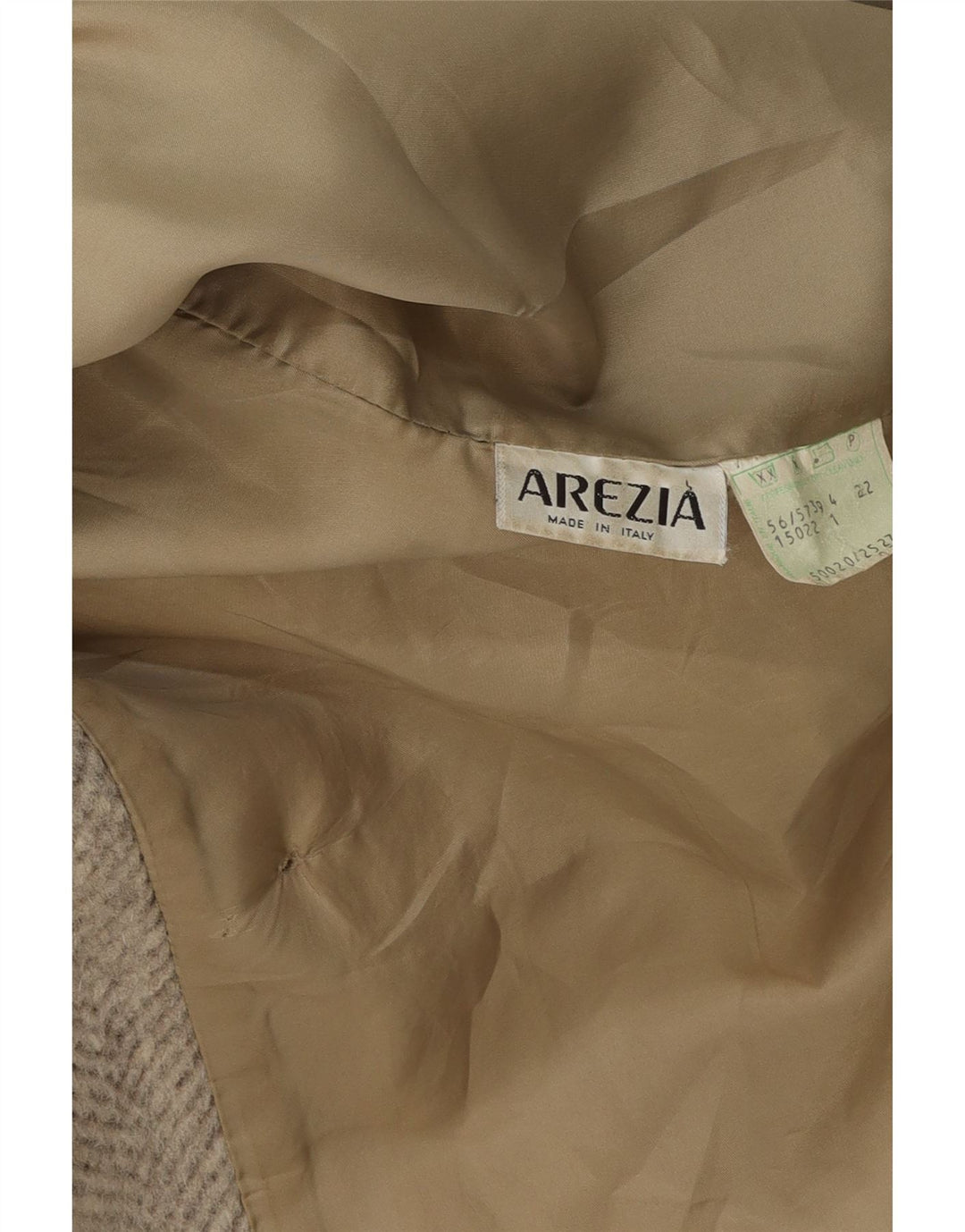 AREZIA Womens Double Breasted Coat UK 22 3XL Grey Herringbone Wool Vintage Arezia and Second-Hand Arezia from Messina Hembry 