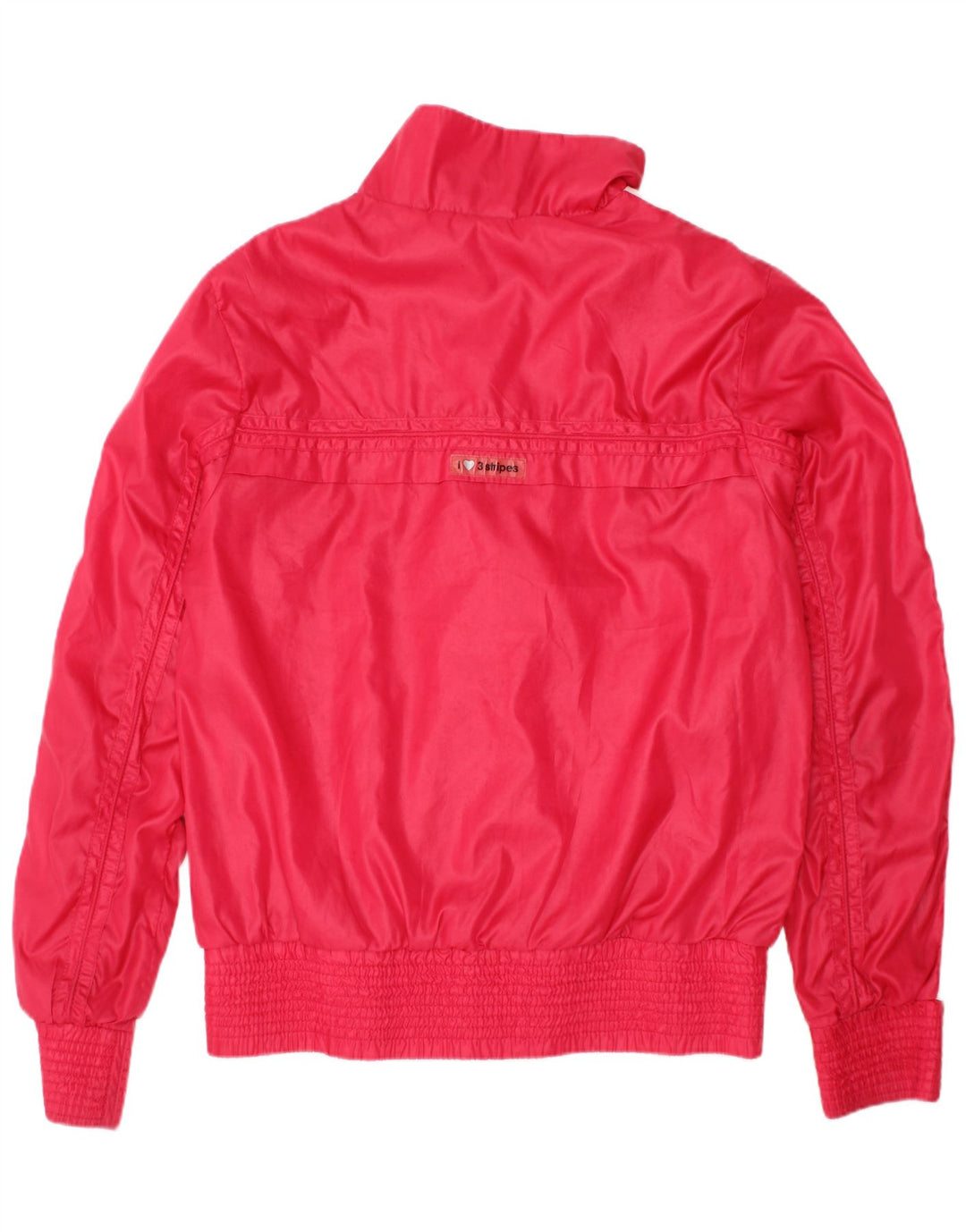 ADIDAS Girls Three Stripes Tracksuit Top Jacket 9-10 Years Pink Polyester
